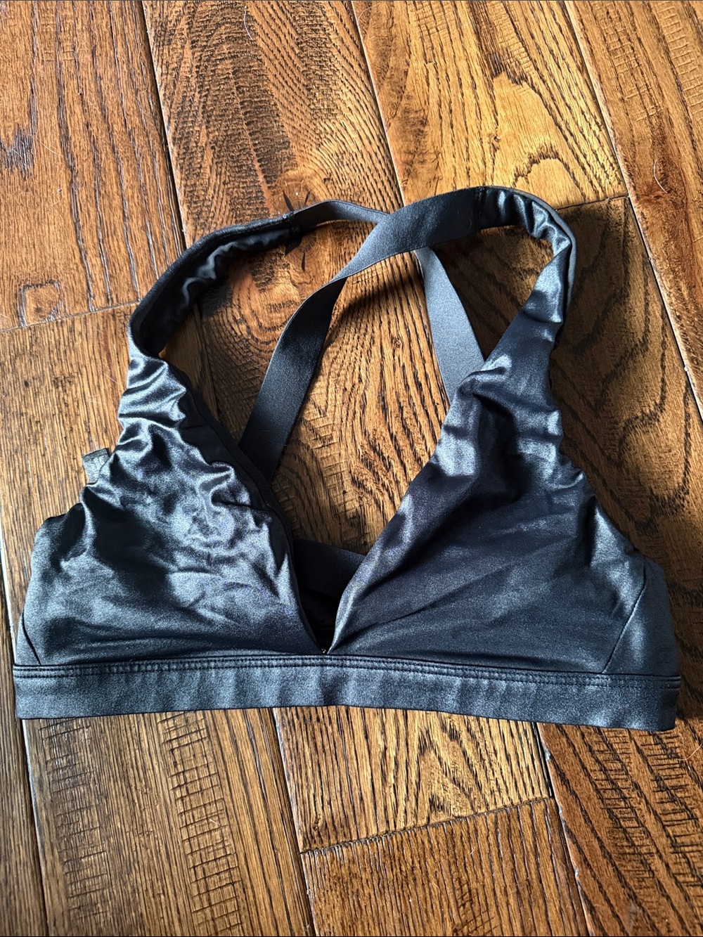 Victorias Secret Black Coated Strappy Sports Bra Size S - Picture 1 of 3